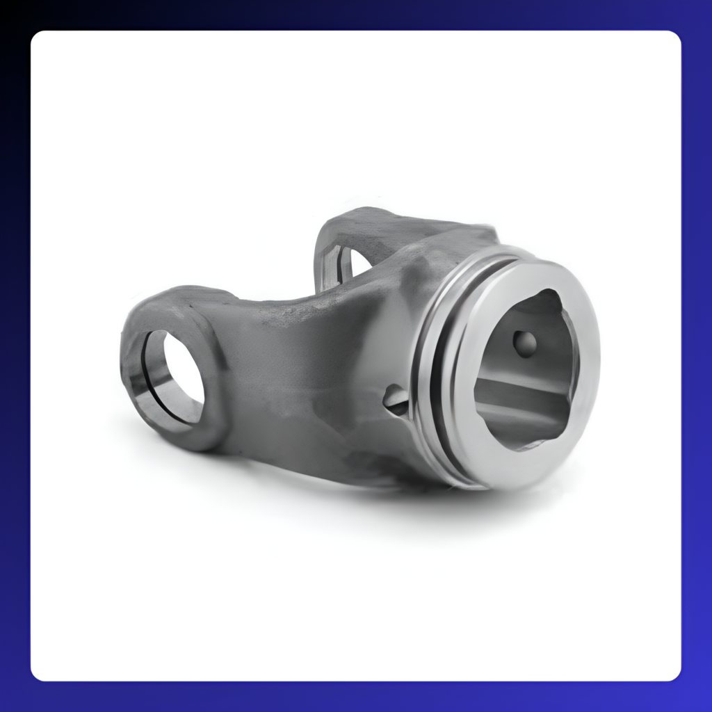 PTO SHAFT OUTER TUBE YOKE A "PTO shaft outer tube yoke" refers to the outer metal tube component of a Power Take-Off (PTO) shaft, which is designed to connect to another component (like a machine's input shaft) through a set of splines or other attachment points, essentially acting as the main housing for the rotating shaft while allowing for angular movement during operation; it is typically a critical part in transferring power from a tractor or engine to an attached implement like a mower or tiller.